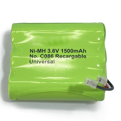 China Custom NiMH Battery Packs 1500mAh 3.6 Volt Rechargeable NiMH Battery Pack for sale