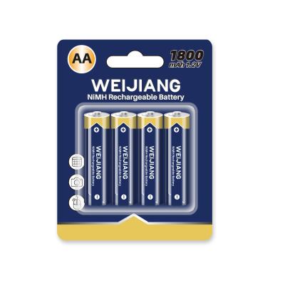 China Ni Mh 1.2V AA 2600mah OEM ODM AA NiMH Baterias recarregáveis à venda