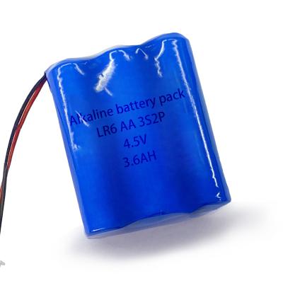 Cina 4.5V LR6 Batteria alcalina 3600mah 3S2P Batteria alcalina Pack in vendita