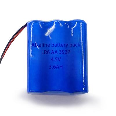 China 3S2P AA Alkalische Batterien 4,5v 3600mah Alkalische Batteriepackung zu verkaufen