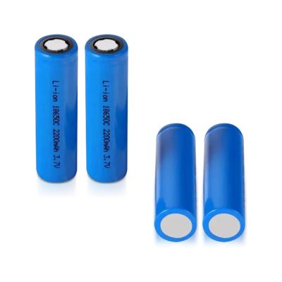 China 2200mAh 18650 Flat Top oplaadbare batterijcel 3.7v Te koop