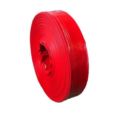 China Ancient Coating Agricultural Irrigation Layflat Hose Plastic Molding Expandable Water Pump Hose Red Jet PVC Layflat Hose for sale