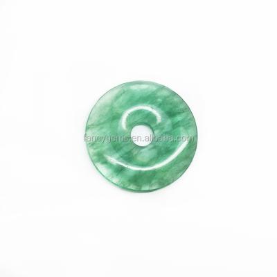 China Green Flourite Gemstone Pendant Donut For Jewelry for sale