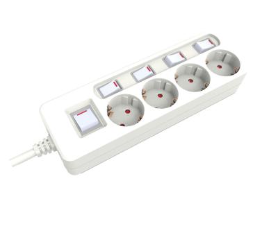 China Residential / General Purpose EU 6 Outlet Extension Cord Electric Power Socket for sale