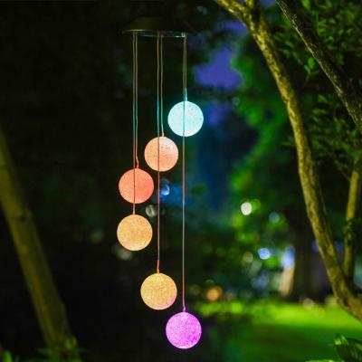 China Outdoor Waterproof Decorative Colorful String Lamp Atmosphere Garden Holiday Solar Chandelier for sale