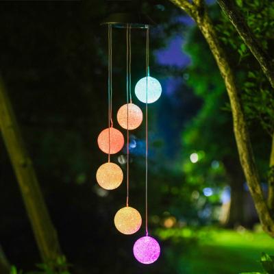 China Outdoor Waterproof Decorative Colorful String Lamp Atmosphere Garden Holiday Solar Chandelier for sale