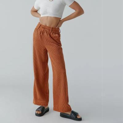 China Casual Loose High Waist Wide Leg Corduroy Trousers Anti-pilling Straight Pants Women for sale