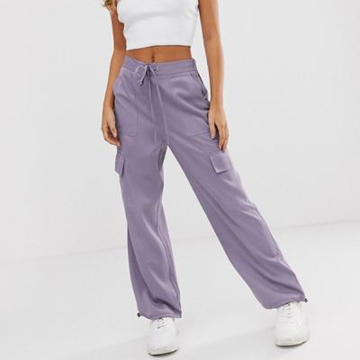 China 2019 Best Service Pants 100% Polyester Loose Fit Wide Leg Cargo Pants Women Breathable Sales Service for sale