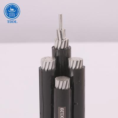 China 120sq mm 4core ABC Bundle Aerial Cable 70mm2 95mm2 Aerial Aluminum Cable Wire for sale