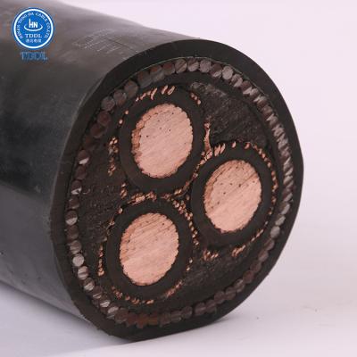 China ATS Overhead TDDL 22kv 3 Core Armored Copper Power Cable Shielded With Copper Tape for sale