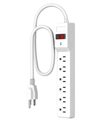 China PLUGTUL 6 Outlets ETL Power Switch-Overload Protection / All Purpose Residential Standard Reset Surge Protector 1.5-25FT Power Strip for sale