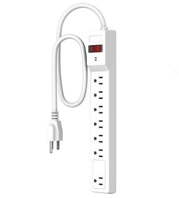 China PLUGTUL 6+1 Outlets ETL Home/Office Surge Protector 735J Residential/General Purpose Overload Protection Power Strip for sale