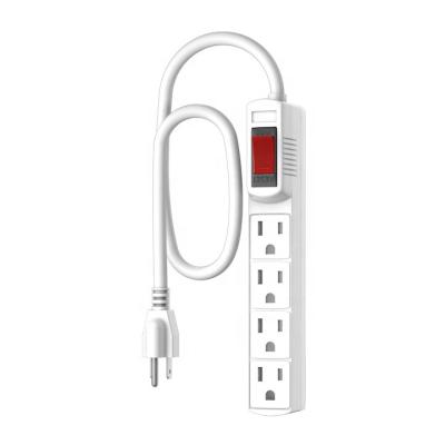 China Outlets 14/3 of PLUGTUL A.W.G. residential/general purpose home/office white 4/black ETL standard power strip for sale