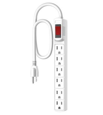 China 14/3AWG 10 Feet Residential / General Purpose Indoor Energy Saving 6 Outlets 3 Power Bar Fork Grounded Outlet With Surge Protector for sale