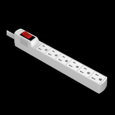 China Residential 14AWG / General Purpose Straight Receptacle With Resettable Electrical Switch Surge Protector 10 Ft Outlets Power Bar for sale