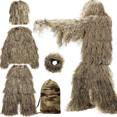 China Skin photography camouflage outdoor hunting jungle camouflage ghillie suit caza lightweight popular desert ghillie suit for hunting for sale