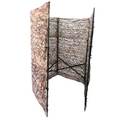 China Outdoor Hunting Blind Tent Foldable Work Four Sides Camouflage Hunting Field Comuflage Hunting Blind 4 Face Direction Camouflage Fence Blind Shade for sale