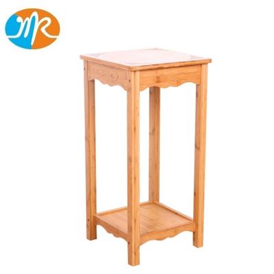 China Viable Bamboo Flower Stand Plant Display Stand Standing Bamboo Rack for sale