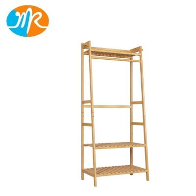 China COAT RACK Bamboo Clothing Rack for Clothes Hanging Heavy Duty 2 Tier Rack Clothing Storage Organizer Shelves and Shoe Rack for sale