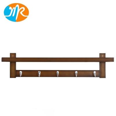 China Bathroom Modern Bedroom Wall Coat Rack Bamboo Shelf for sale