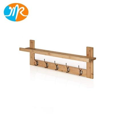 China Modern Bamboo Wall Mount Coat Rack And Entryway Organizer With Display Stand For Home Or Office for sale