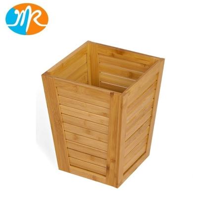 China Sustainable Bamboo Waste Bin Waste Bin For Bedroom Offices Or Kitchens Bathrooms Trash Bin for sale