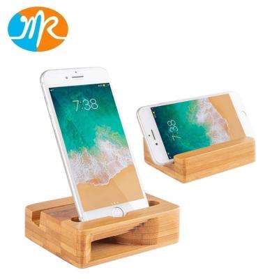 China Compatiable with ipad cell phone natural bamboo stand with healthy amplifier wooden desktop mobile stand for sale