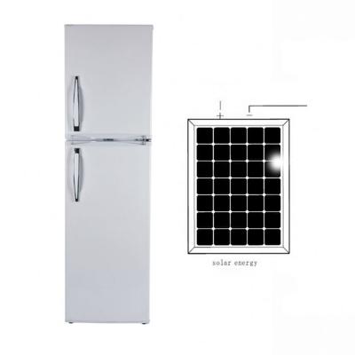 China Hot Sale AC COMPRESSOR 295L Double Door DC Power Solar Power Fridge Freezer in Dubai for sale