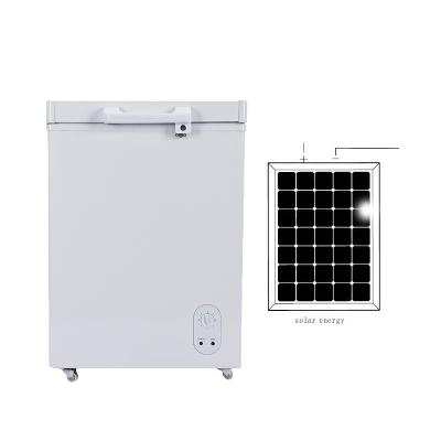 China Direct Factory Solar Power Hotel 138L Chest Freezer Solar AC DC Freezer for sale