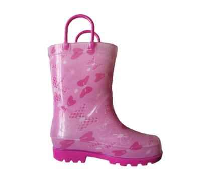 China Fashion trend PVC rainboots fashion style good quality waterproof high top printing outdoor colorful shoes for sale