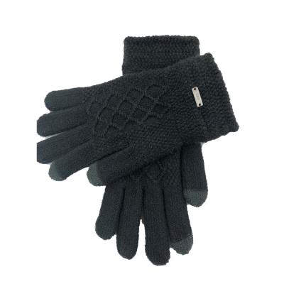 China Warm Winter Touch Screen Gloves Jacquard Women Men Stretch Knit Acrylic Gloves for sale