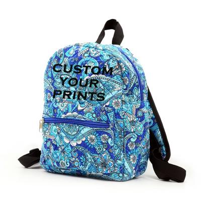 China Custom Cotton Wholesale Soft Quilted Paisley Themed Prints Quilted Cotton Mini Backpack for sale