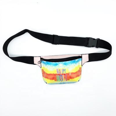 China Water Proof Custom Printed PU Leather Fashion Waist Bag Female Fanny Pack For Women Girls Wholesale for sale