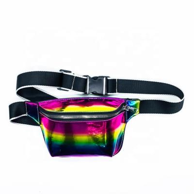 China Custom Water Proof Letter Laser Waist Bag for Women Girls Cute Female Fanny Pack Leather Letter Pattern for sale