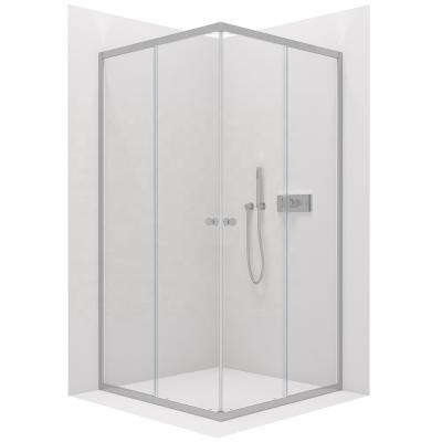 China Square 6mm Modern Custom Tempered Glass Sliding Shower Enclosure Sliding Door Corner Shower Room for sale