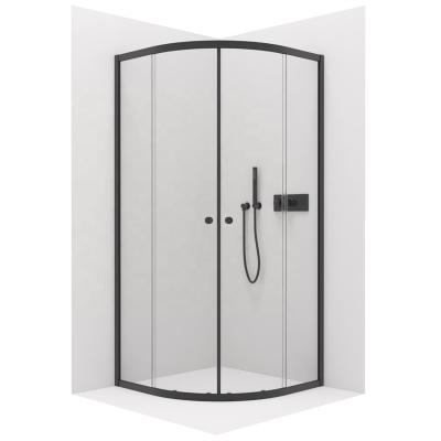 China Factory direct sale modern black quarter circle aluminum shower enclosure for sale