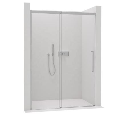 China Modern Luxury Multifunctional Shower Enclosure With Tub 8MM Shower Screen Black Aluminum Glass Enclosed Shower Enclosure for sale