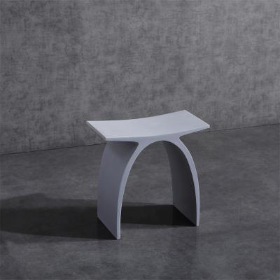 China Modern High Quality Acrylic Solid Outdoor Stool Stone Bathroom Stone Bench Artifficial Shower Stone Seat for sale