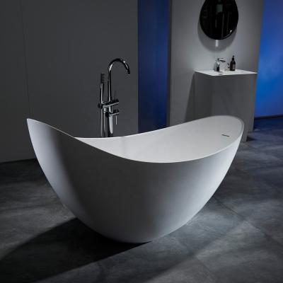 China Hot Selling Popular Luxury White Freestanding Solid Outdoor Tub Solid Bathtubs Acrylic Moon Matte Bathtub Freestanding Bathtub for sale