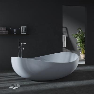 China Modern Luxury High Quality Easy Clean Acrylic Resin Bathtub Bathroom Shower Tub Freestanding Solid Stone Bathtub for sale