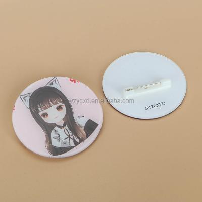 China Wholesale 3D Glitter Brooch Anime Customized Round 2D Magnets For Badge Pin Custom for sale