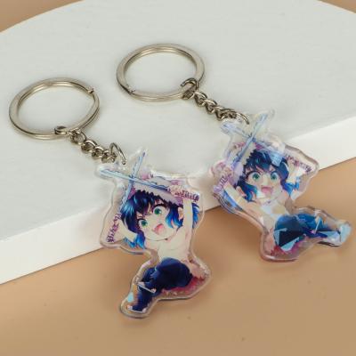 China Promotion gift custom logo kawaii sublimation transparent acrylic keychains eco friendly for sale