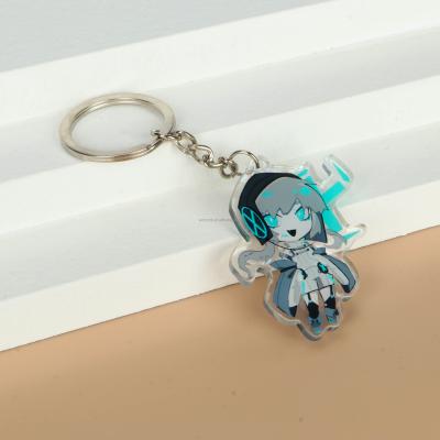 China Promotion Gift No MOQ Eco Friendly Wholesale Promotional Custom Anime Pink Gold Foil Acrylic Key Chain for sale