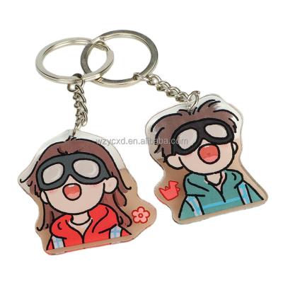 China Promotion Gift Custom Design Printed Logo Holographic No MOQ Key Chain Acrylic Photo Charm Frame for sale