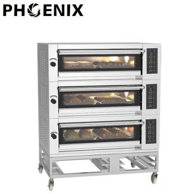 China Industrial Bakery Bakery Equipment 3 Layer 6 Trays Deck Oven for sale