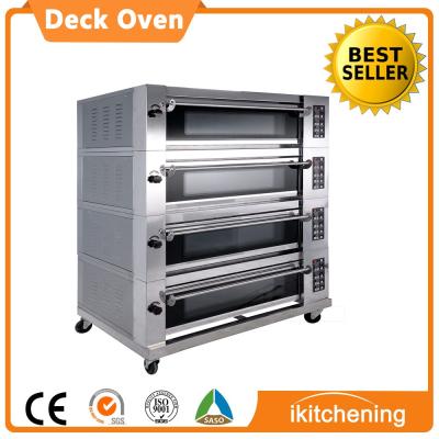 China Commercial high efficiency 4 layer 8 trays deck oven, salva deck oven, bakery oven machine for sale