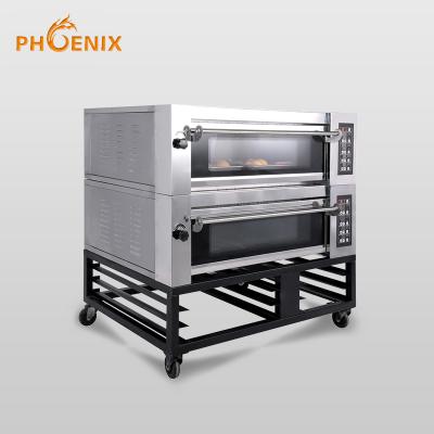 China High Efficiency 2 Deck 4 Trays Electric Oven Bread Making Oven With CE Approved for sale