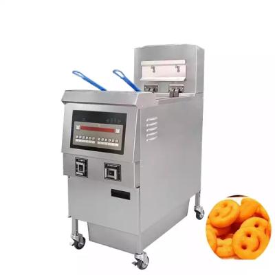 China Fast temperature large capacity open pressure commercial deep fryer /built in automatic oil filter system/deep open fryer for sale