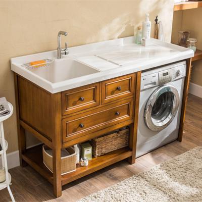 China Best Modern New Modern Laundry Cabinet Cream Floor Mounted Metal Leg Shower Bathroom Medicine Vanity With Sink for sale