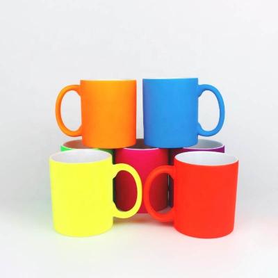 China Viable Wholesale Sublimation Fluorescent Ceramic Mug Coating Heat Transfer Mug Image Color Mug Manufacturers Fluorescent Mug for sale